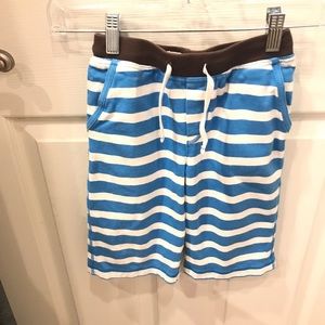 Mini Boden Boys Striped Long Knit Shorts 6
